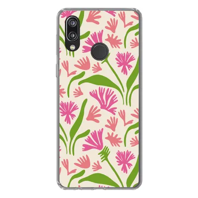 Produktbild von MuchoWow® Handyhülle Schutzhülle Hülle für Huawei P20 Lite (2020) Blume - Muster - Blatt Silikon Softcase Handy Hülle - Kartenhalter