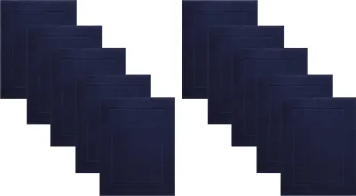 Produktbild von Betz 10 Stück Badvorleger 50x70 cm PREMIUM Badematte Badteppich Duschvorleger 100% Baumwolle 650g/m²  Farbe: dunkelblau