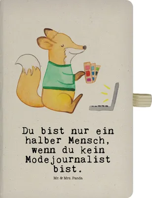 Produktbild von Mr. & Mrs. Panda Skizzenbuch Modejournalist Herz - Transparent - Geschenk, Schreibheft, Witzig, Kladde, Tagebuch, Notizbuch A5, Redakteur, Journalist, Journal, Ausbildung