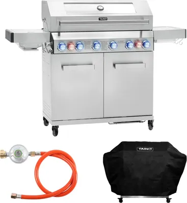 Produktbild von TAINO Platinum YAMARA 6+2 Gasgrill Set Edelstahl 6 Brenner Keramik Sear-Burner Keramik Backburner Piezo-Zündung Abdeckhaube