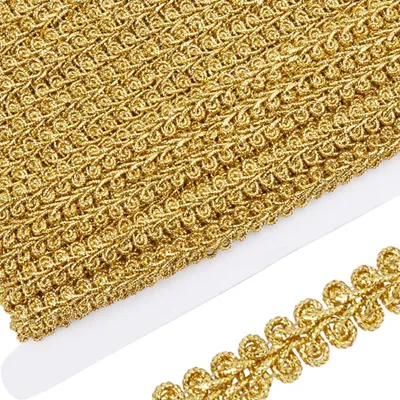 Metallic Kantband 16 m, 1 cm breit, dunkle Goldrute, Polyester