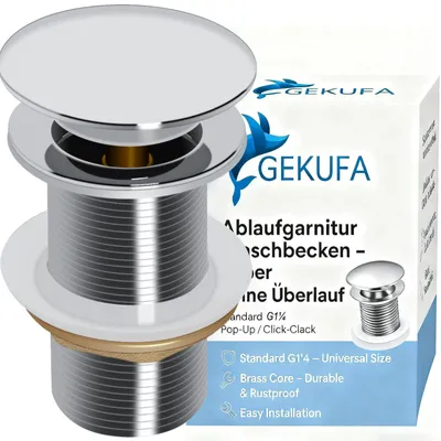 Obrázek produktu pro Výsuvná odtoková zátka bez přepadu pro umyvadlo
