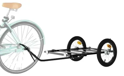 Obrázok produktu pre Prívesný vozík na bicykel, oceľová konštrukcia, vhodný pre domáce zvieratá, čierna farba