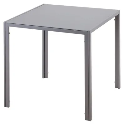 Produktbild von Quadratischer Esstisch aus Glas für 2-4 Personen | Farbe: Grau | Abmessungen: 75x75x75 cm