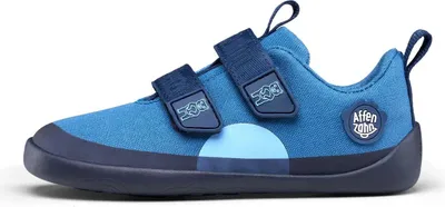 A single blue children's shoe shown from the side against a white background.