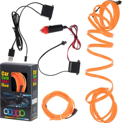 Obrázek produktu pro LED ambientní osvětlení pro auto / auto USB / 12V páska 3m oranžová
