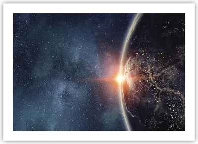 Produktbild von Poster - Poster ohne Rahmen - Kosmos Erde Sonne - 70x50 cm - Wand Bild - Wanddeko - Wandbilder - Kunstposter - Wandposter - Bilder - Kunstdruck - Wanddekoration - Wandbild - P2XAA70x50-4343