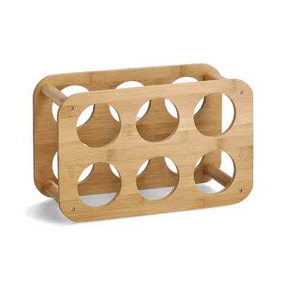 Image de Zeller Casier à vin, Bamboo 38x16x24