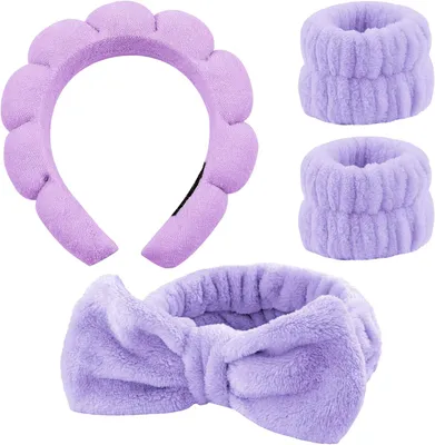 Produktbild von Haarband Set, 4 Stück, Spa-Haarbänder für Gesichtswäsche, Hautpflege, Make-up