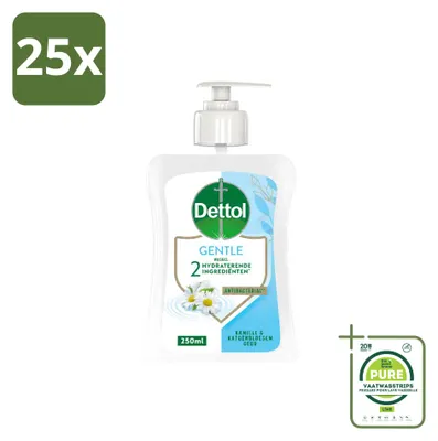 Produktbild von 25 x Dettol Handseife Gentle - Kamille & Baumwollblüte - 250 ml - Großpackung - 25 Stücke