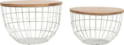 Obrázok produktu pre FURNLUX Konferenčný stolík Avola Béžová a biela 76 cm / Hlavná farba: Béžová / Rozmery: 76 x 49 x 76 cm