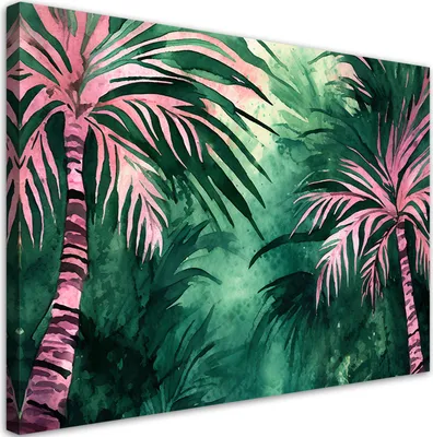 Produktbild von Leinwandbild tropische Dschungelpalme 120x80 Feeby Grün bild für die wand bereit zum aufhängen