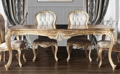 Produktbild von Casa Padrino Luxus Barock Esstisch Antik Gold - Handgefertigter Massivholz Esszimmertisch im Barockstil - Barock Esszimmer Möbel - Edel & Prunkvoll