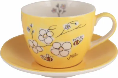 Produktbild von Mila Keramik Cappuccino-Tasse mit Untere Bienenblüte
