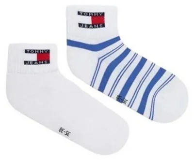 Obrázok produktu pre Tommy Hilfiger – ponožky pre pánov (balenie po 2 páry) NA1024 (43 EU – 45,5 EU) (biele/modré)