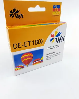 Image de Encre Wox Cyan EPSON T1802 Remplacement C13T18024010