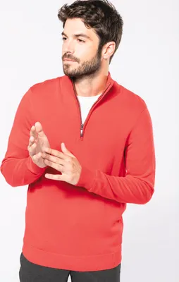 Produktbild von Kariban Herrenpullover mit 1/4-Reißverschluss