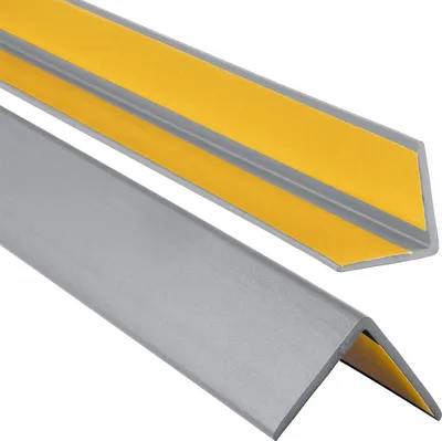Produktbild von ProfiPVC Winkelprofil Selbstklebend Kunststoffwinkel aus PVC-Gummi, elastischer Kantenschutz, Eckschutzprofil, einfache Montage -35x35mm 1,50m, Silber