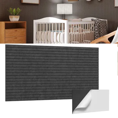 Obrázek produktu pro Akustické panely XINZI, obdélníkové, 120x60 cm, černé – samolepicí, vyrobené z polyesterových vláken, pro absorbci zvuku, vhodné do studia, kanceláře nebo ložnice, 4 kusy