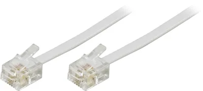Obrázek produktu pro Deltaco DEL-159F, 2 m, RJ-11, RJ-11, Samec, Samec, Bílá