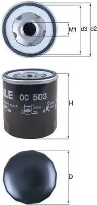 Produktbild von Ölfilter MAHLE OC 503 Anschraubfilter für VW PASSAT (3B2) Passat Variant (33B) passend für MERCEDES-BENZ M-Klasse (W164) SPRINTER 3-t Kasten (903)