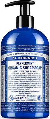 Obrázek produktu pro Dr. Bronner's Organic Sugar Soap Peppermint 710 ml
