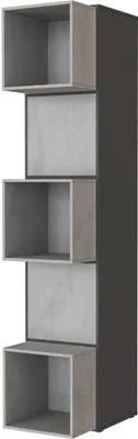 Produktbild von SMARTBett Standregal, Würfelregal  für Wohnzimmer, Kinderzimmer, Schlafzimmer und Büro |  Regal Anthrazit + 2 Türen und 3 Würfel Beton