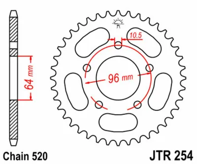 Obrázek produktu pro Zębatka JT 37T 520 JTR254.37