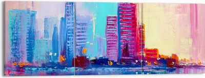 Produktbild von Bild auf Leinwand - Leinwandbild - Stadt Haus Straße - 150x50cm - Wand Bild - Wanddeko - Wandbilder - Leinwanddruck - Bilder - Kunstdruck - Wanddekoration - Leinwand bilder - Wandkunst - CA150x50-4023