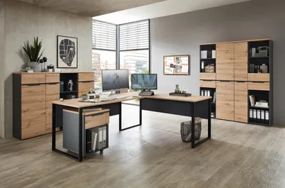 Produktbild von Komplettbüro MEMPHIS IV 8-teilig Front Artisan Eiche Korpus Graphit