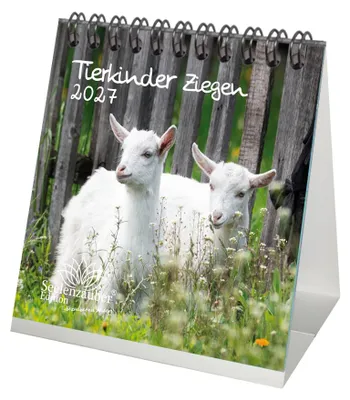 Produktbild von Tierkinder Ziegen Tischkalender 10x10cm für 2027 Ziegen und Zicklein - Seelenzauber