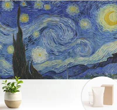 Produktbild von Fototapete  - 104x70 cm - Tapete - Wandtapete - Wandbilder  - Dekofolie - Tapete Folie - Wand - Dekoration - Wohnzimmer - Nachtwirbel