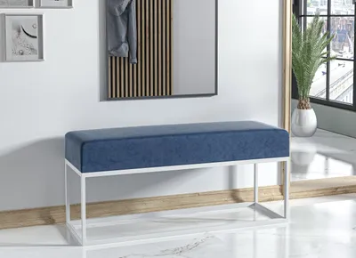 Produktbild von AX LIVING Sitz Bank Acciarolli 2 80 cm – Grau, schwarzes Metallgestell