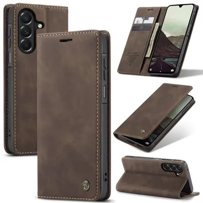 Produktbild von Hülle für Samsung Galaxy A27 Retro Kunstledertasche mit Standfunktion Schutzhülle Kaffee