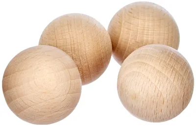 Obrázek produktu pro Dřevěné kuličky bez otvoru, průměr 30 mm, 4 kusy