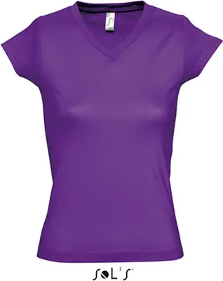 Produktbild von SOLs 11388 | Ladies V-Neck Moon Damen T-Shirt - Farbe: Dark Purple - Größe: M