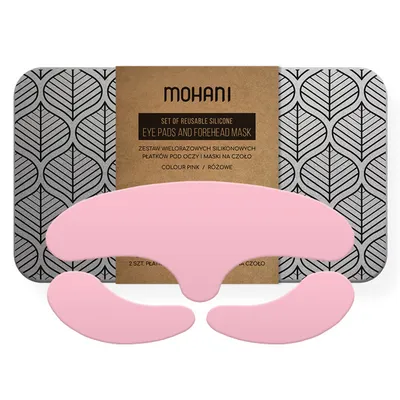Zdjęcie produktu dla Mohani Wielorazowe płatki silikonowe pod oczy i maska na czoło Pink