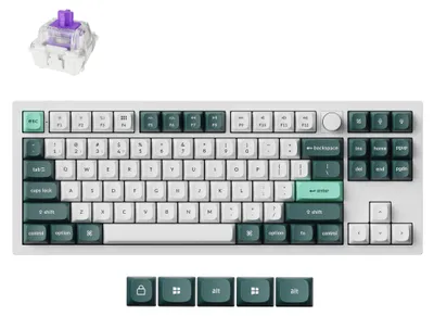 Imagen del producto de Teclado mecánico inalámbrico Keychron Q3 HE, compatible con QMK/VIA, distribución QWERTY estadounidense, iluminación LED RGB, interruptores magnéticos Gateron Double-Rail Nebula Q3H-P1