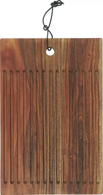 Produktbild von IB Laursen Schneidebrett mit Rillen 25x38 cm Akazien Holz Geölt Lederband