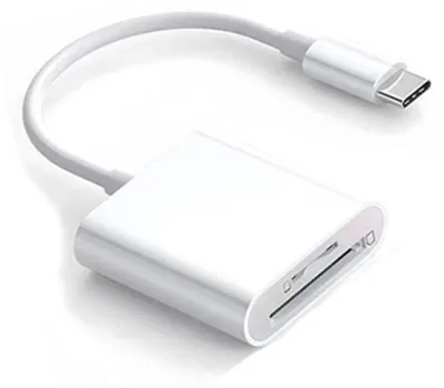 Produktbild von INF Type-C zu SD/TF Dual-Kartenleser 2er-Pack — USB-C SD-Kartenleser mit USB-A-Ausgang, OTG- & USB2.0-Unterstützung, kompakt 13cm x 3.2cm x 3.2cm