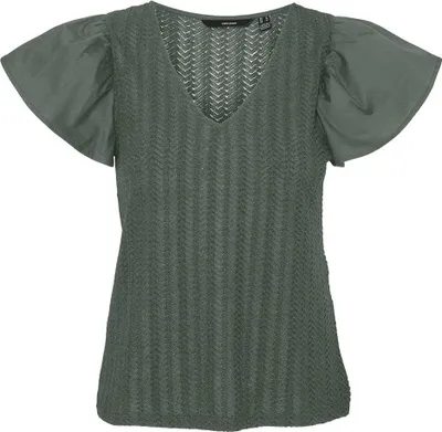 Image de Vero Moda Naja blouse à manches courtes Vert S Femmes Vert S
