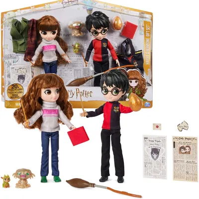 Image de Harry Potter et Hermione Poupées de collection Set + accessoires 20+ pièces