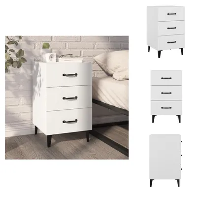 Obrázok produktu pre vidaXL Nočný stolík biely 40x40x66 cm materiál na báze dreva - Nočné stolíky