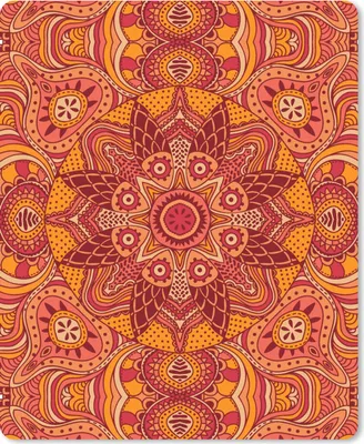 Produktbild von MuchoWow® Mauspad Mousepad Mandala - Muster - Vintage - Orange - Rot 30x40 cm - Mousepads - Maus Mat - Pad - Mausunterlage - Mausmatten
