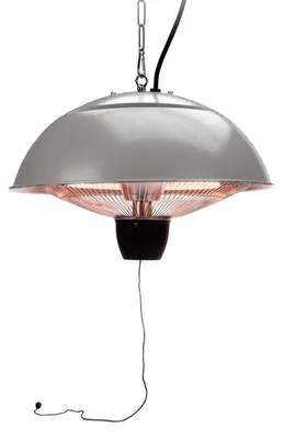 Produktbild von Halogen-Terrassenheizung, hängend - 1500 Watt - Durchmesser 44 cm - Für Partyzelte und Überdachungen - Hellgrau