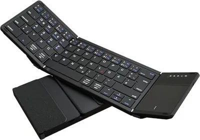 Produktbild von Bluetooth -Tastaturfaltbares Touchpad, verbinden Sie vier Geräte, + USB -Kabelverbindung, QWERTZ Deutsch Trackpad, iOS, Android, Windows, Laptop, PC,