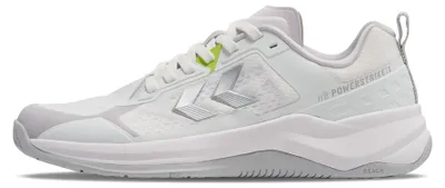 Productafbeelding van Hummel HB Powerstrike Pro zaalschoenen, sport schoenen, handbal schoenen, wit/zilver, artikelnummer: 230729-9001, schoenmaat: 46 EU
