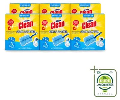 Immagine prodotto di Set iniziale per pulizia domestica "At Home Clean" con panno elettrostatico, confezione da 13 pezzi - confezione grande - 6 pezzi