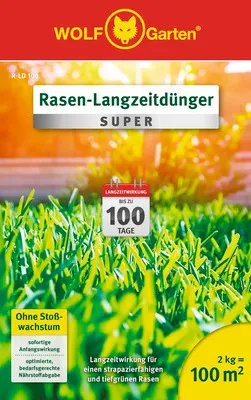Produktbild von Rasen-Langzeitdünger WOLF Garten 'Super' 2 kg für 100 m²