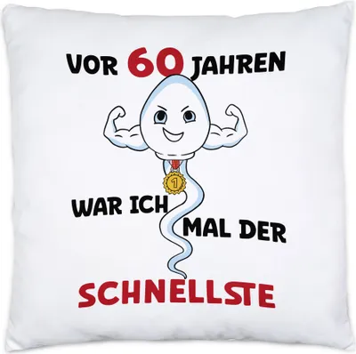 Produktbild von Vor 60 Jahren War Ich Mal Der Schnellste Kissen Happy Birthday 60. Geburtstag Let's Dance Alles Gute Let's Party